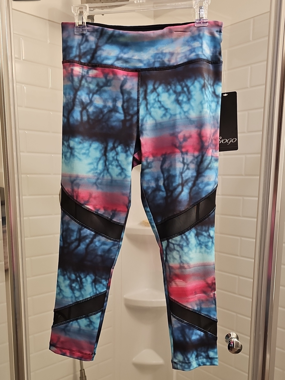 Vogo Athletica Women's Blue Multicolor Moisture-Wicking Leggings. NWT.